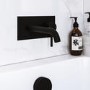 Matt Black Wall Mounted Bath Tap With Backing Plate - Arissa