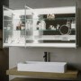 Triple Door Mirrored Bathroom Cabinet with Lights Demister & Socket 1200 x 800mm - Artemis