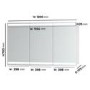 Triple Door Mirrored Bathroom Cabinet with Lights Demister & Socket 1200 x 800mm - Artemis