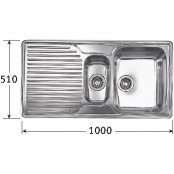 Franke ARX651PRPACK Ariane 1.5 Bowl Right Hand Drainer Sink and Tap Pack