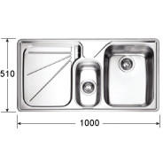 Franke ARX654DPLHD Ariane Sink  with Left Hand Drainer & Davos J Tap