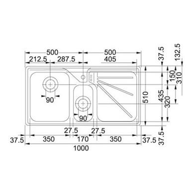 Franke ARX654RDP Ariane Sink and Davos J Tap Pack