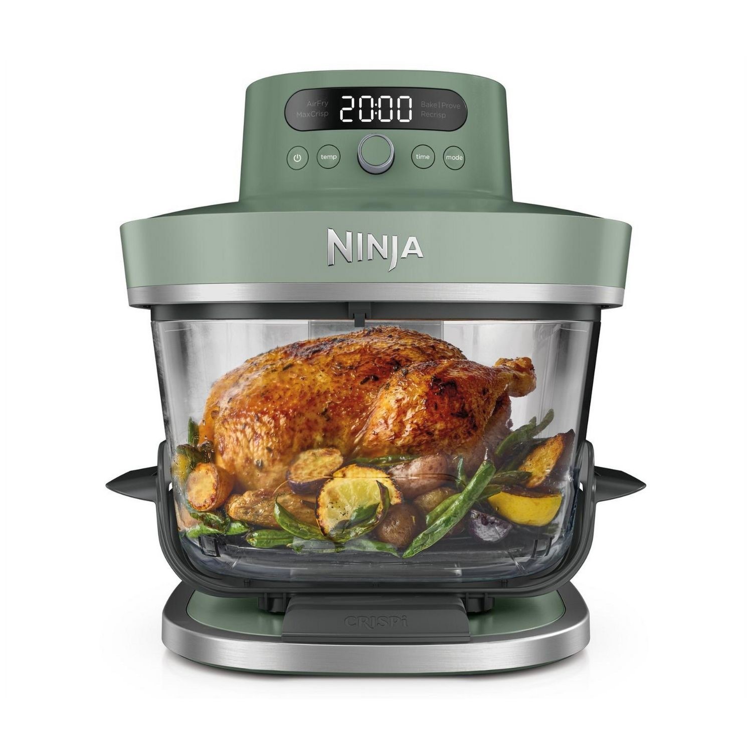 AS090UKGN CRISPi PRO 5 1 Glass Air Fryer Moss Healthy Air Fry Bake Roast & Crisp Cooking System