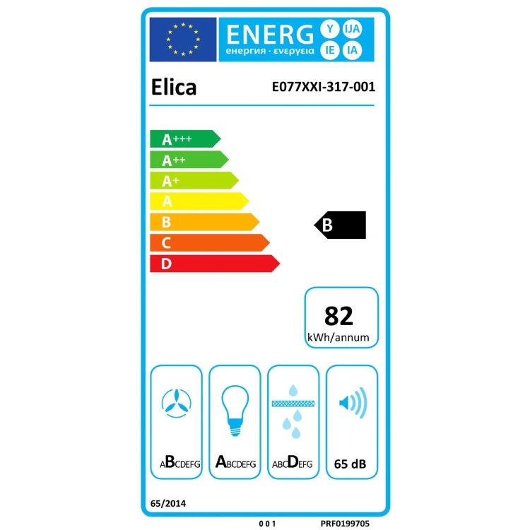 Elica Ascent 80cm Angled Cooker Hood - Black Glass