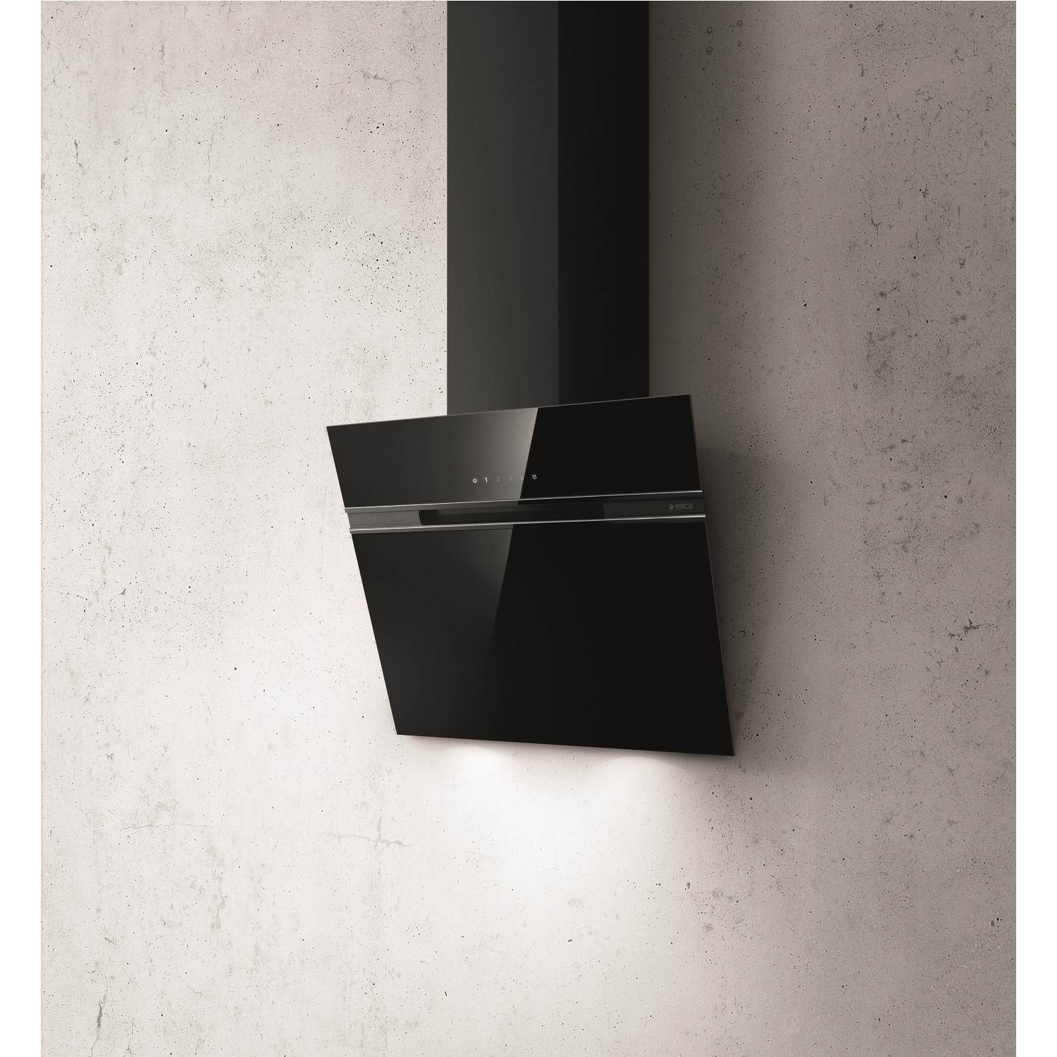 Elica Ascent 60cm Angled Cooker Hood - Black