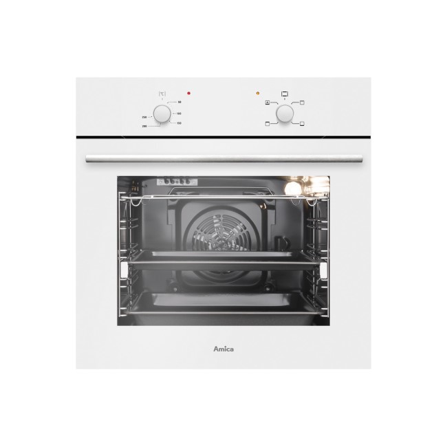 Amica ASC200WH ASC200W 5-function 62L Single Fan Oven 13A Cable And Plug - White