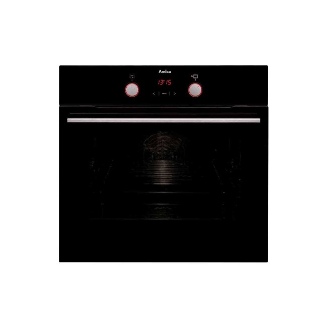 GRADE A2 - Amica ASC420BL 7-function 65L Single Oven With Aqualitic Enamel Cavity And Soft Close Door - Black