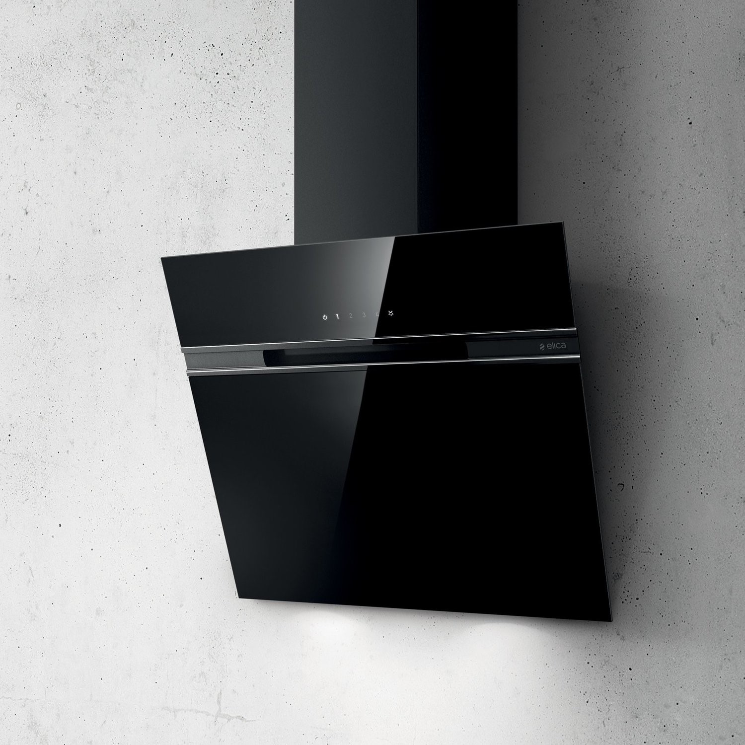 Elica ASCENT60BL Ascent Black Angled 60cm Chimney Cooker Hood