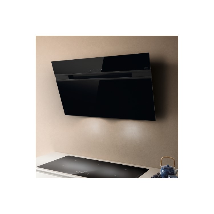 Elica Ascent 80cm Angled Cooker Hood - Black