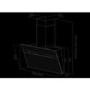Elica ASCENT90BL Ascent Black Angled 90cm Chimney Cooker Hood