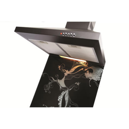 CDA ASGA6BL 60cm Wide Black Glass Art Splashback