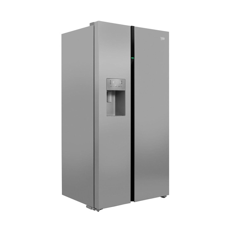 Beko ASGN542S Side-by-side Fridge Freezer With Non-plumbed Ice And Water Dispenser - Silver