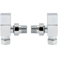Pair of Angle Square Head Radiator Valves