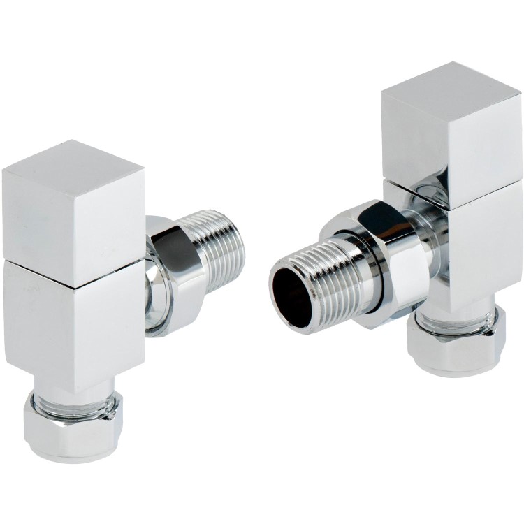 Pair of Angle Square Head Radiator Valves