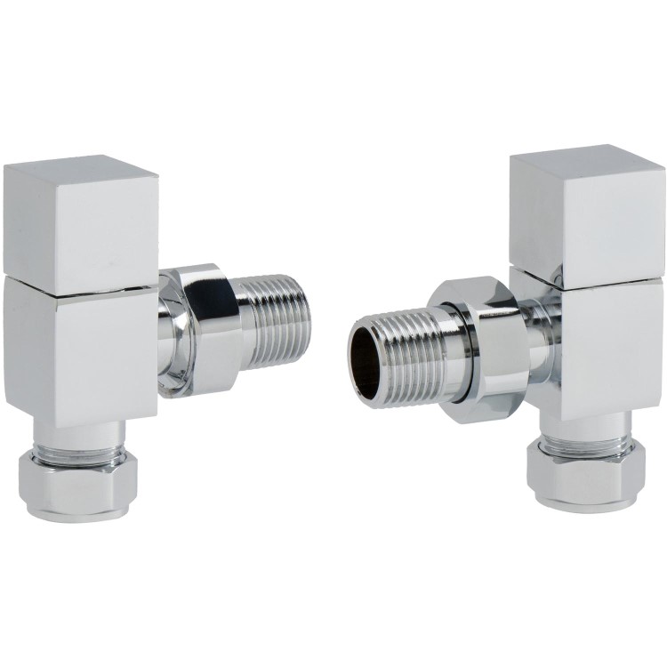Pair of Angle Square Head Radiator Valves