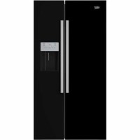 GRADE A1 - Beko ASN541B Black American Fridge Freezer With Non-plumbed Ice And Water Dispenser
