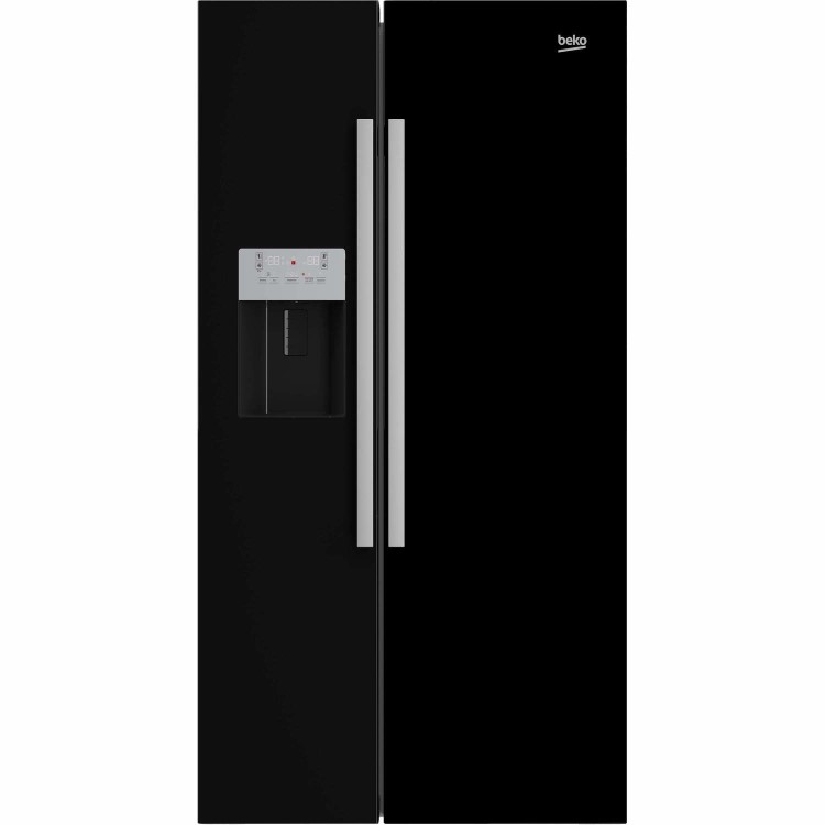 GRADE A1 - Beko ASN541B Black American Fridge Freezer With Non-plumbed Ice And Water Dispenser