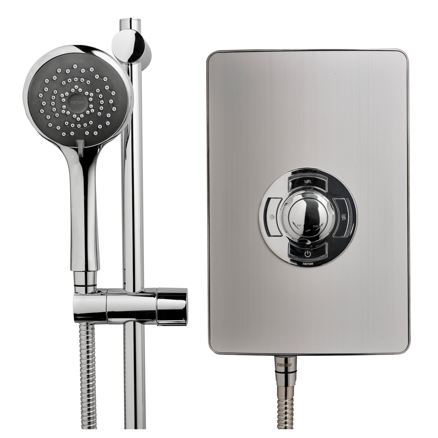 Triton Aspirante 8.5kw Brushed Steel Electric Shower