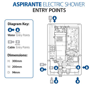 Triton Aspirante 8.5kW Matte Black Electric Shower