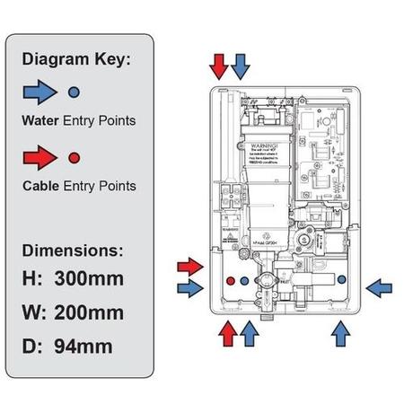 GRADE A1 - Triton Aspirante 9.5kw Electric Shower - Gloss Black