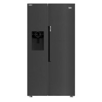 Beko 571 Litre Side-By-Side American Fridge Freezer - Black Steel