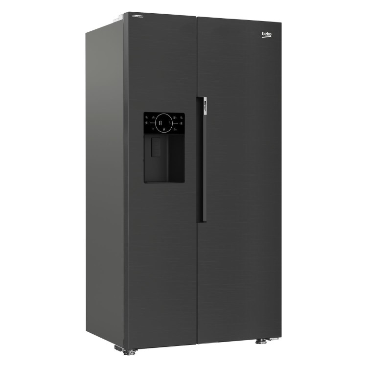 Refurbished Beko ASP342VPZ 571 Litre Frost Free American Fridge Freezer with Plumbed Ice and Water Dispenser Black