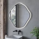 ASTERMB800 Pebble Black Backlit Heated Bathroom Mirror with Lights 760 x 800mm - Aster
