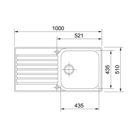 Franke ASX611-100 Ascona Single Bowl Stainless Steel Sink with Reversible Drainer