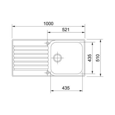 Franke Asx 611 100 Ascona 1 0 Bowl Reversible Drainer Stainless Steel Sink