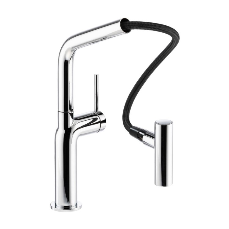Abode Tubist T Pull Out Spray Single Lever Kitchen Mixer Tap - Chrome