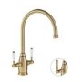 Oxbury Dual Lever Kitchen Mixer Tap - Antique Brass