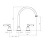 Astbury 3-Part Kitchen Mixer Tap - Forged Brass
