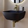 Matt Black Cloakroom Wall Hung Basin 450mm - Atlanta