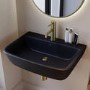Matt Black Wall Hung Basin 600mm - Atlanta