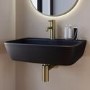 Matt Black Wall Hung Basin 600mm - Atlanta