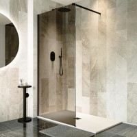1000mm Black Smoked Glass Shower Screen for Wet Room & Walk In Shower - Atlas 1000mm Black Smoked Glass Shower Screen for Wet Room & Walk In Shower - Atlas