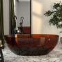 Red Freestanding Double Ended Transparent Resin Bath 1700 x 750mm - Aurea
