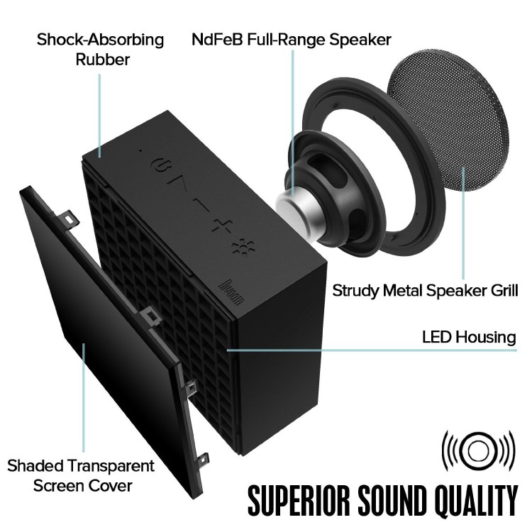 AuraBox Customisable LED Pixel Art Bluetooth Speaker & Alarm Clock - Draw Your Own Designs!