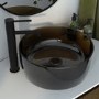 Black Round Transparent Resin Countertop Basin 400mm - Aurea