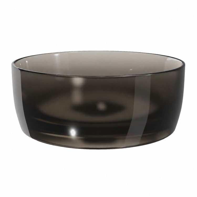 Black Round Transparent Resin Countertop Basin 400mm - Aurea