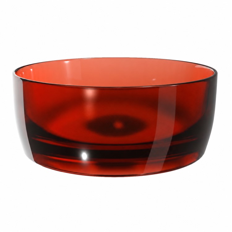 Red Round Transparent Resin Countertop Basin 400mm - Aurea