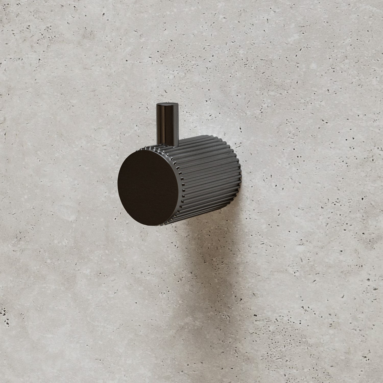 Arissa Grey Gunmetal Knurled Towel Hook Size 5.3