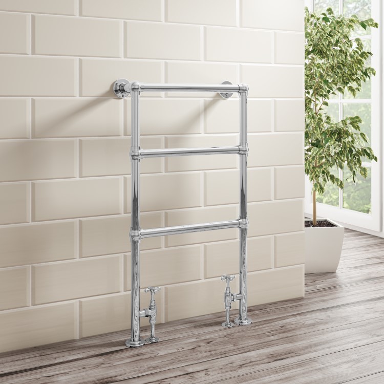 Traditional Chrome Bathroom Towel Radiator - 914 x 535mm