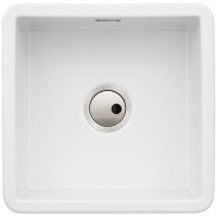 Abode Sandon Single Bowl Inset / Undermount White Ceramic Kitchen Sink