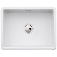 Abode Sandon Single Bowl Inset / Undermount White Ceramic Kitchen Sink
