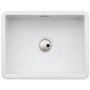 Abode Sandon Single Bowl Inset / Undermount White Ceramic Kitchen Sink