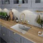 Abode Sandon Single Bowl Inset / Undermount White Ceramic Kitchen Sink