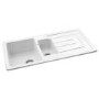 Abode Acton 1.5 Bowl Ceramic Kitchen Sink With Reversible Drainer - White