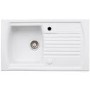 Abode Milford Single Bowl Inset White Ceramic Kitchen Sink