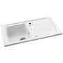 Abode Milford Single Bowl Inset White Ceramic Kitchen Sink